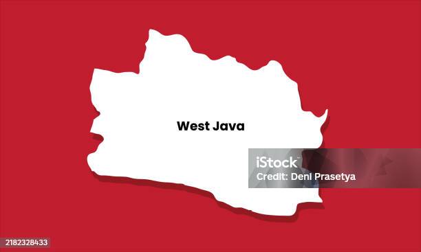 West Java Silhouette Map With Red Background Stock Illustration ...