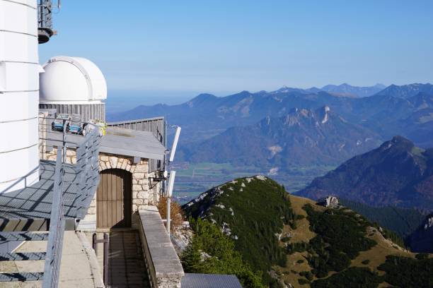 The observatory on Mount Wendelstein. Observatory on the mountain on a sunny day. A walk on the Wendelstein Mountain.