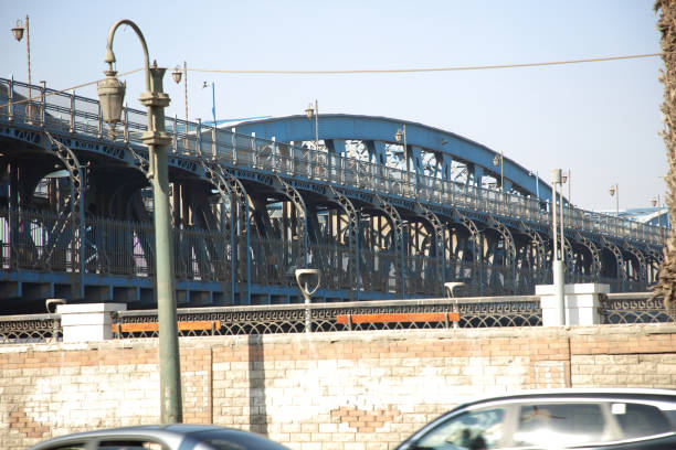 A blue section of Imbaba Bridge