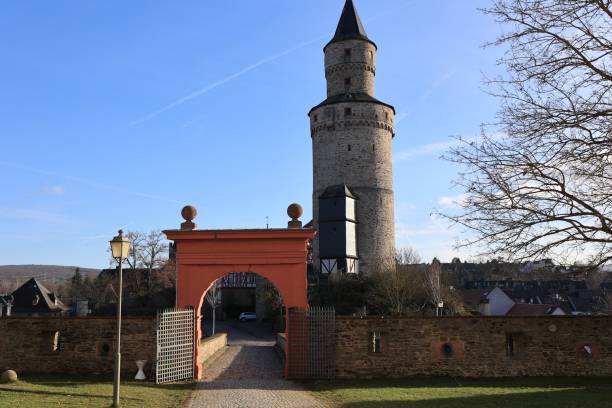 Februar 01, 2024, Idstein: View of the old town of Idstein in Hesse