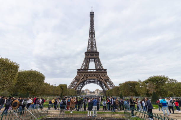 Eiffel Tower seen from the Jardin de la Tour Eiffel.