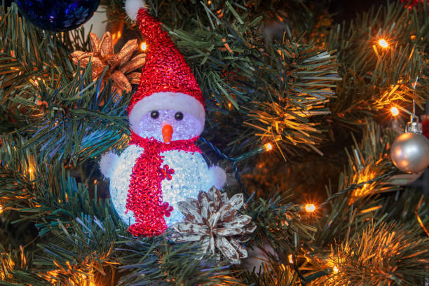istock Colored Christmas decorations sparkle merrily on the Christmas tree, creating an atmosphere of magic and festive coziness 2182335277