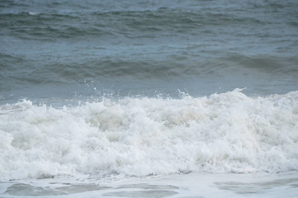 Ocean waves crashing on the beach in summer