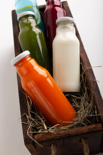 istock Set of colored detox bottles with fresh smoothies inside 2182340031