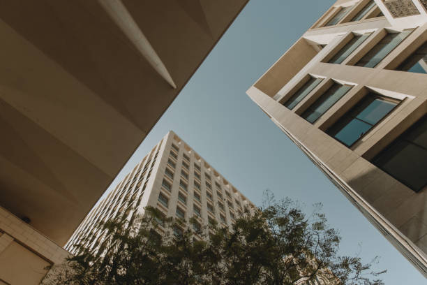 istock A Modern Minimalist Architectural Design Against the Blue Sky 2182342069