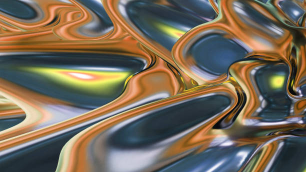 istock golden liquid abstract organic form, abstract background 3d rendering 2182345427