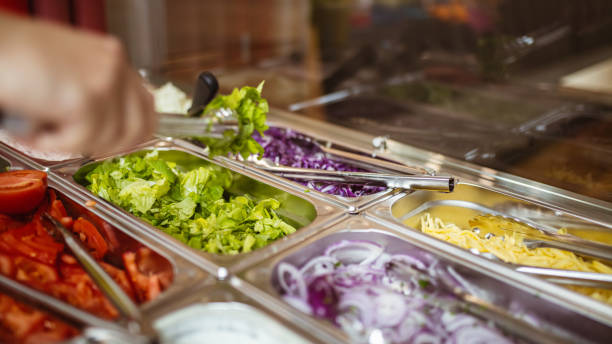 istock Fresh salads selection for gyros 2182351297