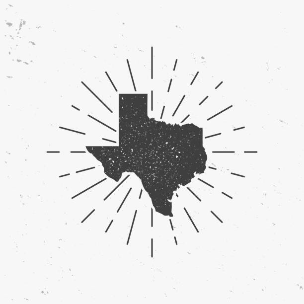 bildbanksillustrationer, clip art samt tecknat material och ikoner med texas icon with light rays. vintage texas map with stamp effect. vector illustration - texas