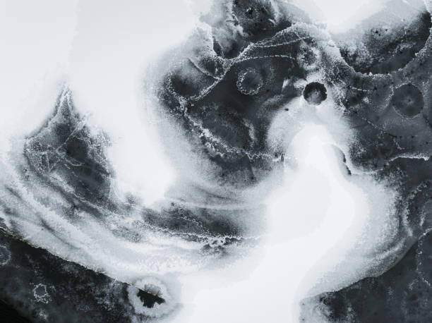 istock Animal traces on melting ice on the river in winter. 2182371252