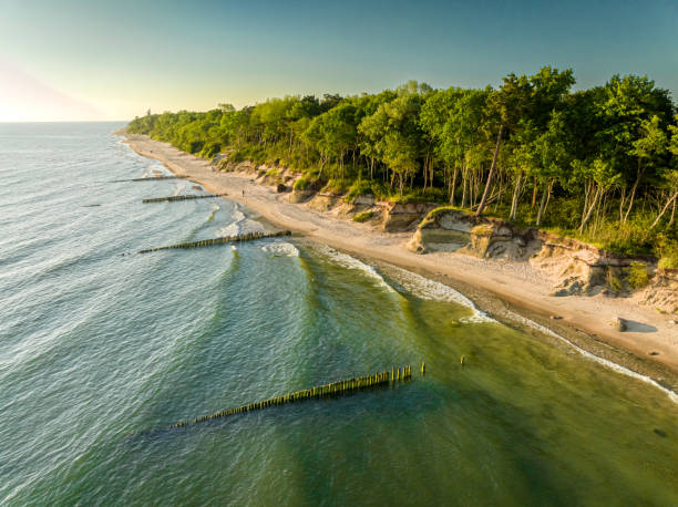 istock Baltic Sea and narrow beach in summer at sunset. 2182371480
