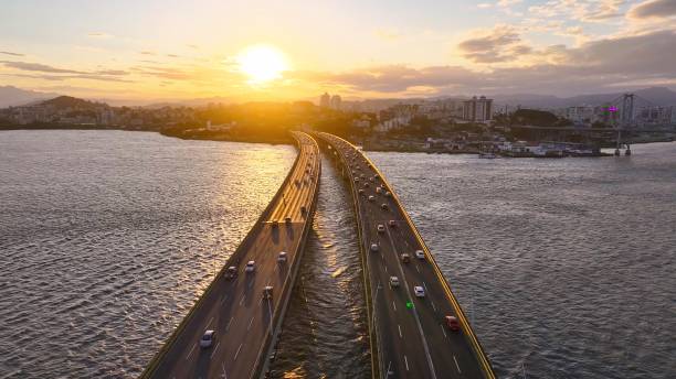 istock Sunset Skyline At Florianopolis In Santa Catarina Brazil. 2182377911