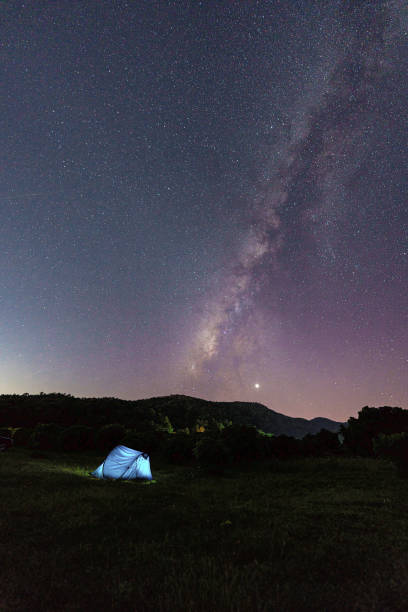 istock Camping in the stars on the Milky Way, romance by night. 2182400565