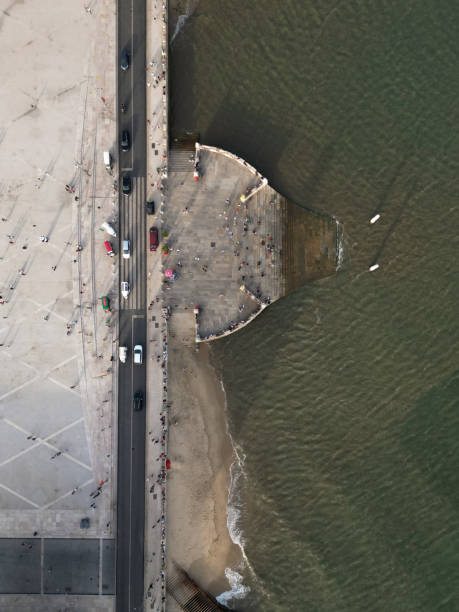 istock Drone footage of  a dock in Lisbon 2182402445