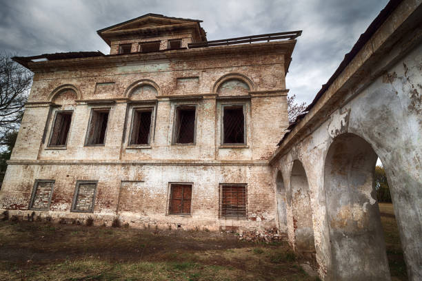 Russia, St. Petersburg - May 5, 2024: Mikhailovka Estate, abandoned Palace of Grand Duke Mikhail Nikolaevich Romanov in Strelna
