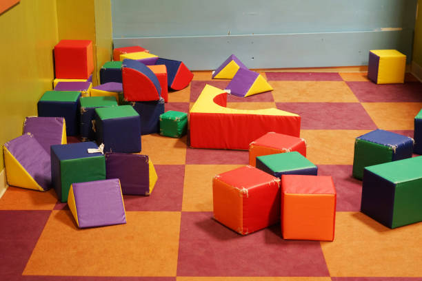 istock Colorful foam boxes in the kids playground 2182416238