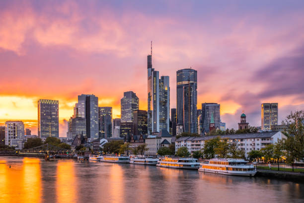 istock Frankfurt City Skyline at Sunset, Germany 2182417133