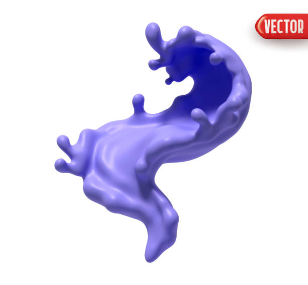istock Splash of milk berry fruit liquid yogurt isolated on white background. Realistic 3d element soft purple with splash Vector illustration 2182423032