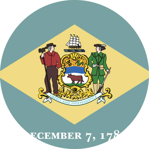 istock Circle federal state flag of DELAWARE 2182423534