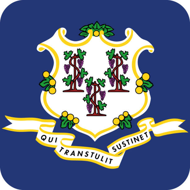 istock Button federal state flag of CONNECTICUT 2182423682