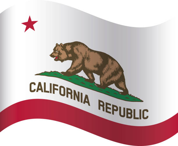 istock Waving federal state flag of CALIFORNIA 2182423823
