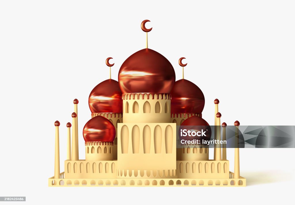 Mosque Building Vector Pattern Mosque Building Realistic 3d Design Isolated With White Background ...