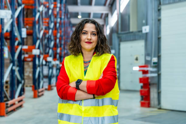 Portrait of a female worker in a distribution warehouse