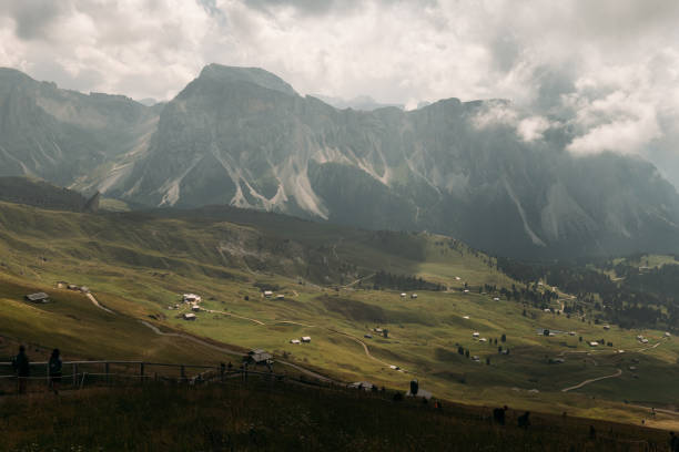 istock Breathtaking and Stunning Dolomites Landscape Perfectly Framed Under Dramatic, Rolling Clouds Nearby 2182430791