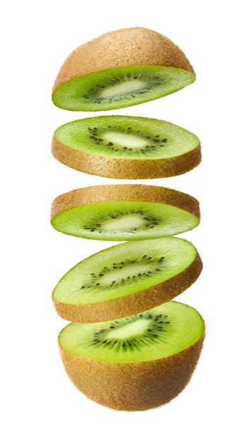 Layers of ripe kiwi fruit isolated