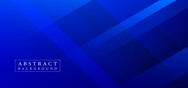 istock Blue modern abstract wide banner with geometric shapes. Dark blue abstract background. Vector illustration 2182436423