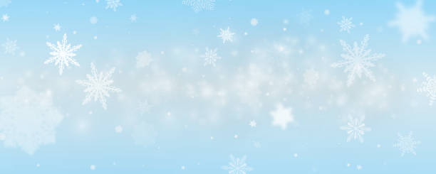 istock Winter background, snowflakes on a beautiful background, Christmas background for cards, snowfall. Snowy nature landscape, winter dust. 2182437494
