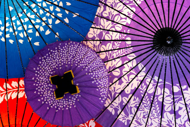 istock beautiful colorful Japanese umbrella 2182444882