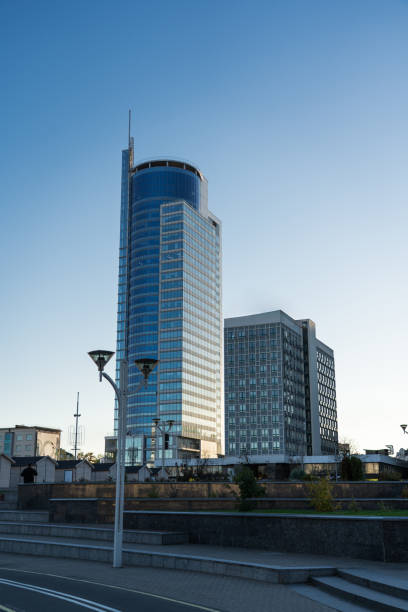 istock Pobediteley Avenue. Nemiga, Minsk, Belarus. Autumn, sunny evening 2182449964