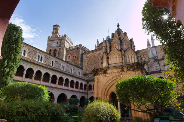 istock view, landscape, monastery, monument, architecture, spain, guadalupe, building, monument, 2182452584