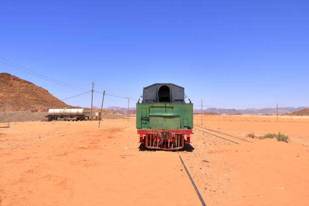 istock Locomotive train in Wadi Rum desert, Jordan 2182453257