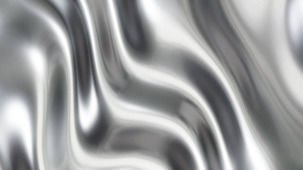 istock Chrome metal background, shiny and lustrous metal pattern texture, silky liquid chrome waves. 2182460954