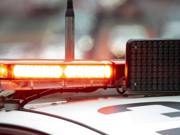 istock Police Car Red Lights 2182463059