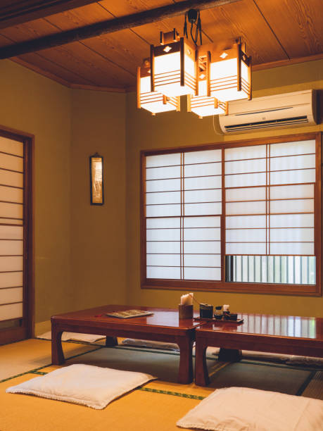 istock Traditional Japanese interior vibe with tatami floors 2182473489