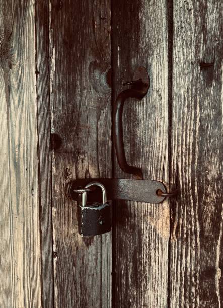istock old wood door with lock 2182481557