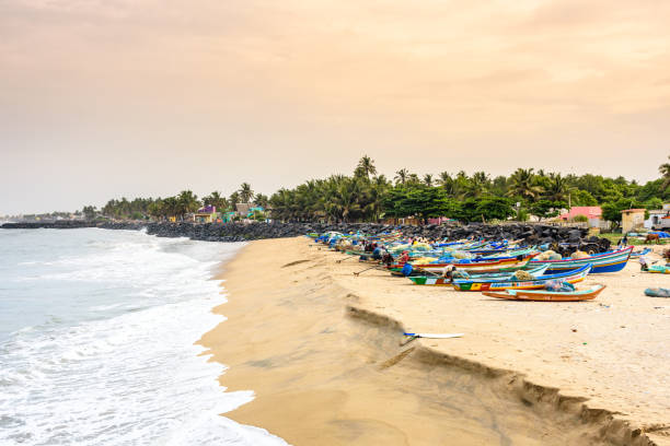 istock View of serenity beach at Pondicherry (Now known as Puducherry), India 2182483421