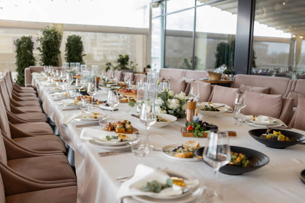 istock banquet hall in a restaurant with decor for a wedding 2182484282
