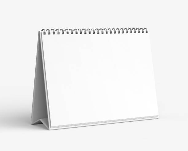 istock Empty desk calendar mockup on white background. 2182488000
