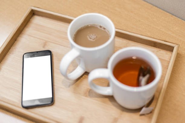 set of modern computer devices - laptop; watch and phone