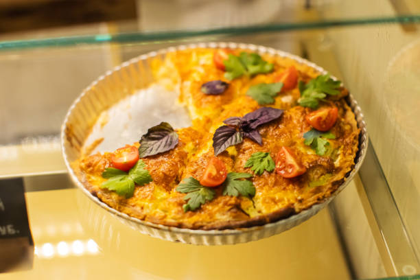 Fish pie with tomatoes and trout. Parsley