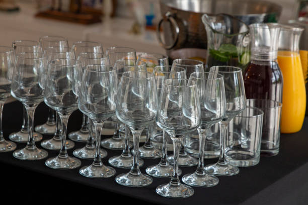 istock A beautifully arranged selection of glassware for a celebration event during the afternoon at a stylish venue 2182496476