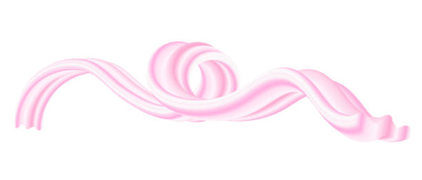 istock Strawberry Ice Cream Bubble Gum or Cream Candy Abstract Wave 3D Isolated Splash Illustration 2182500484