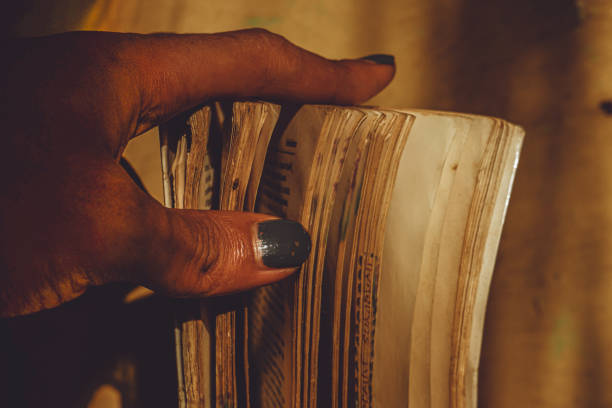 Midsection Of Woman Holding Book At Home