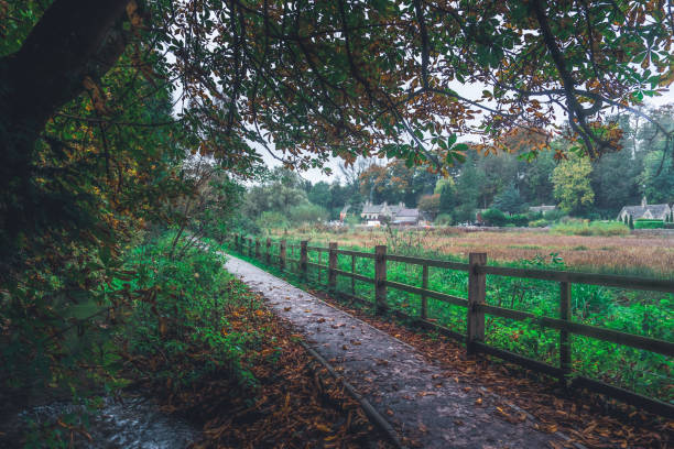 Small track in Bibury, Gloucestershire, The Cotwolds