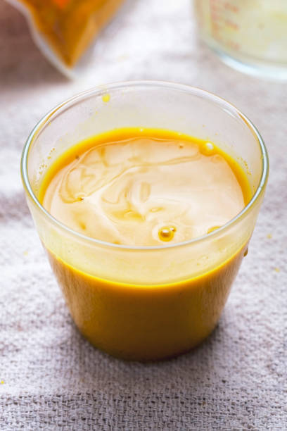 istock Golden milk: almond milk, turmeric, black pepper, honey, nutmeg 2182517860