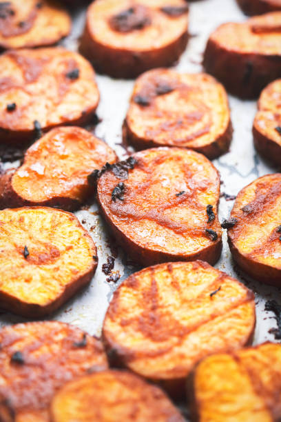 istock Baked miso glazed sweet potatoes 2182517910