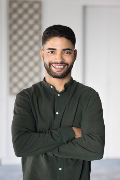 istock Confident young Arabian business leader man posing with hands folded 2182518861